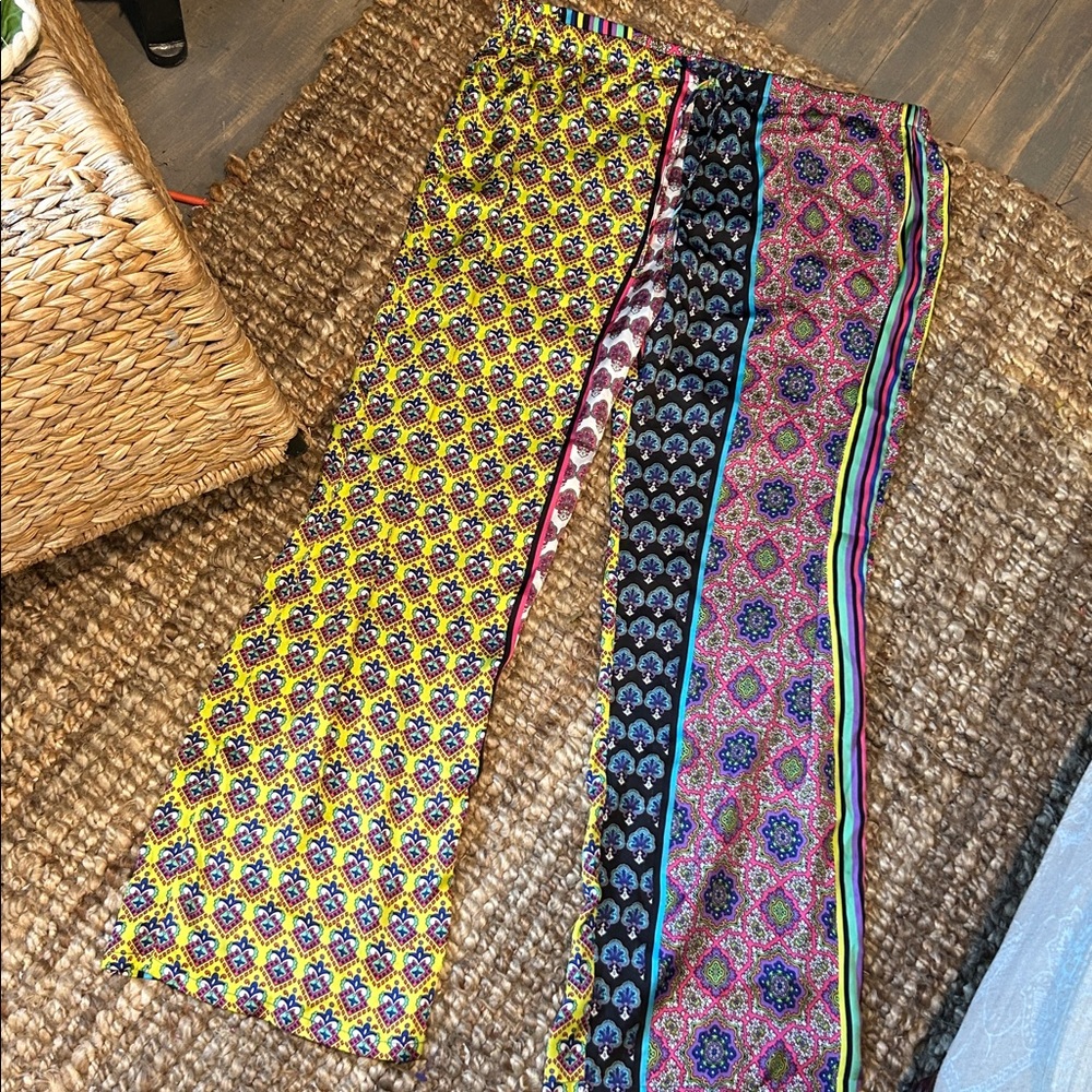 Josie Natori T'Nalak Stripe Boho Pajama Pants Size Large